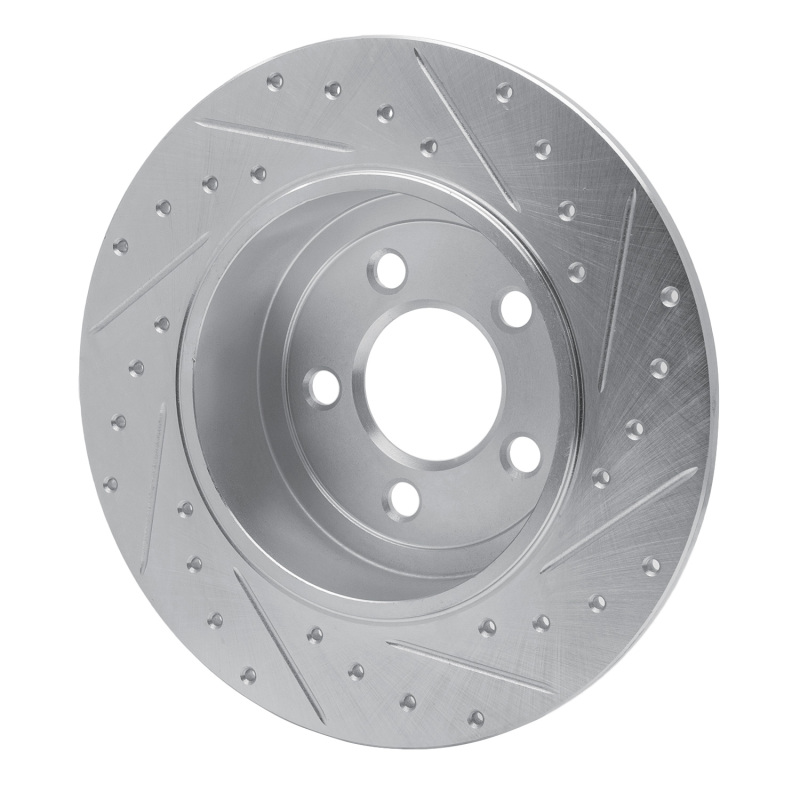 Chrysler 300 Brake Rotor (1) - Rear Left - R1 Concepts - Drilled & Slotted - Silver - `05-`23